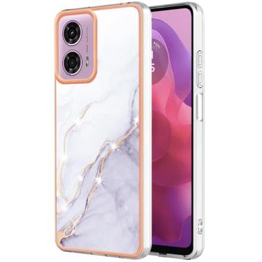 Imagem de Dinglijia Capa fina para Motorola G04 4G, capa para Moto G24 4G, estampa de mármore IMD, design moderno, capa para meninas, câmera aprimorada e proteção de tela para Moto G04 4G/Moto G24 4G, YBBK
