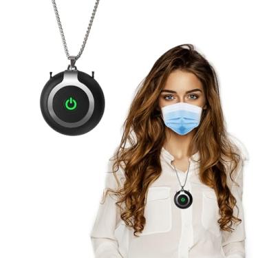 Imagem de ZOCALOK Purificador de ar ionizador recarregável, purificador de ar usável, mini colar purificador de ar para casa, cozinha, purificador de ar portátil de viagem com fibra de carbono para cheiro,