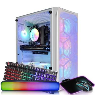 Imagem de Desktop para jogos STGAubron, Intel Core i7 3.4G até 3.9G, 32G RAM, 1T SSD, Radeon RX 5700 8G GDDR6, 600M WiFi, BT 5.0, RGB Fan x 6, teclado e mouse e mouse pad RGB, RGB BT Sound Bar, W10H64