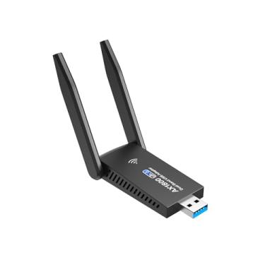 Imagem de Adaptador USB sem fio WiFi 6 para desktop - 802.11ax 1800Mbps PC adaptador WiFi para desktop, adaptador WiFi de 5 GHz 2,4 GHz para desktop, adaptador de rede USB para PC e Windows 10/11