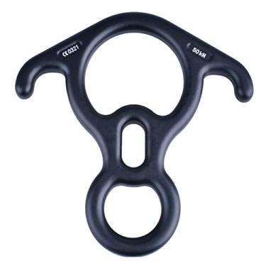 Imagem de YEPJEB 50 kN Rescue Figure 8 Dispositivo Descender Belay Grande Orelha Dobrada e Equipamento de Rapel para Resgate de Pico de Escalada (Preto)
