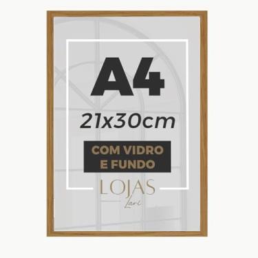 Imagem de Kit 10 Molduras A4 21x30cm Com Vidro Certificado Diploma Foto (Marrom)