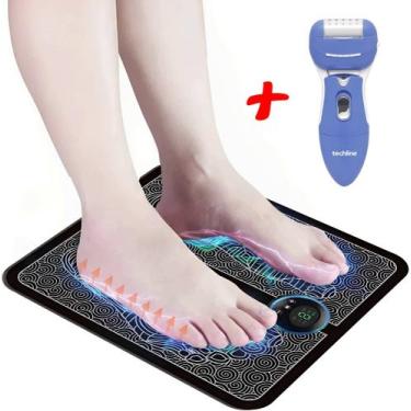Imagem de Kit Tapete de Massagem Ems Pulso Elétrico + Esfoliador para os Pés - F