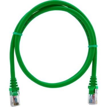 Imagem de Cabo De Rede 1 Metro Patch Cord Cat6 UTP 100% Cobre Verde Alta Velocid