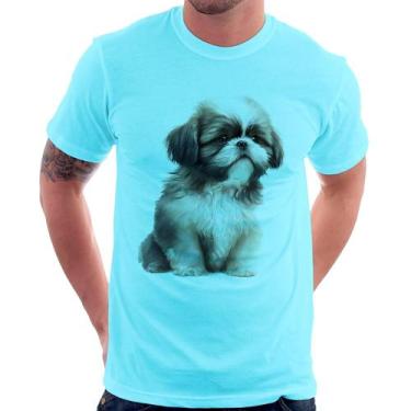 Imagem de Camiseta Cachorro Shih Tzu Filhote - Foca na Moda, Azul claro, M