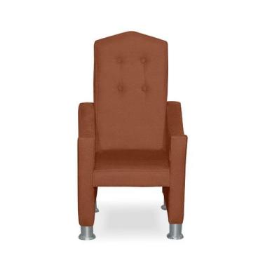 Imagem de Mini Cadeira Poltrona Infantil Troninho Decorativa Suede Terracota - K