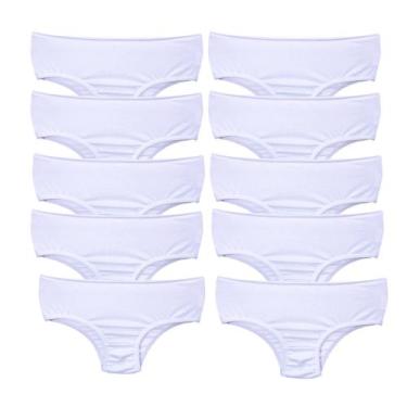 Imagem de Kit 10 Calcinhas Infantil Criança Algodão Cotton Kids - Try Basics, M,