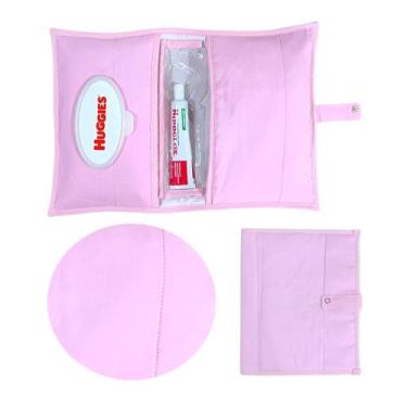 Imagem de Porta Fraldas Lenço Umidecido Pomada Portátil Para Bebê Menina Menino 
