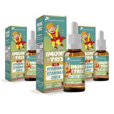 Imagem de Kit 3x Imunitrix Kids - Vitamina C + Vitamina D + Zinco 30ml Sabor Mor