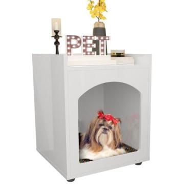 Imagem de Mesa Cabeceira Casinha de Cachorro Gato PET Branco - Ofertamo