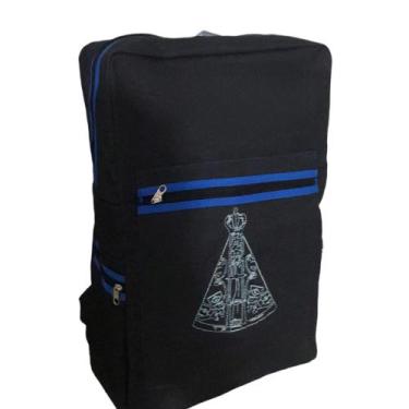 Imagem de Mochila Jeans Feminino Masculino Repartições em Zíper Estampada Espaço