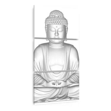 Imagem de Quadro Buda Para Sala Quarto Hall 120x60 Mosaico 3 Peças - Wall Frame