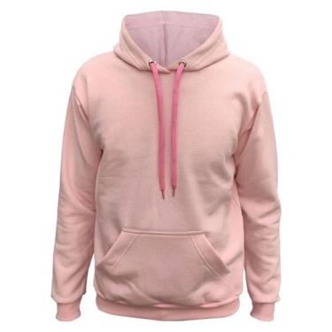 Imagem de Moletom Blusa Abrigo Tradicional Modelo Canguru Com Capuz E Bolso Liso