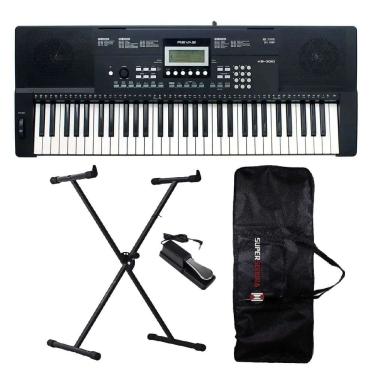 Imagem de Teclado Roland KB-330 Revas - Arranjador 61 Teclas + Suporte em X + Capa + Pedal