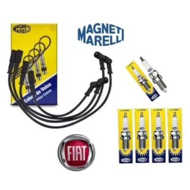 Imagem de Kit Cabos+Velas Ignição Palio Siena Punto Uno Strada Fire 8v 2004 a 20