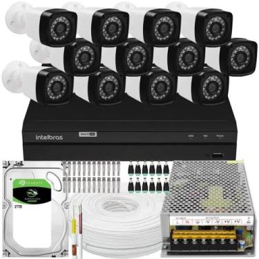 Imagem de Kit dvr Intelbras 16 canais 2TB 12 câmeras HD 20m - Intelbras/Impo