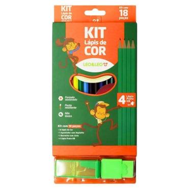 Imagem de Kit Escolar Completo Coleção Com 18 Peças Para Pintura E Escrita Verde