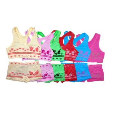 Imagem de Kit 3 Conjunto Infantil Menina Short + Top Nadador Juvenil - Multimarc