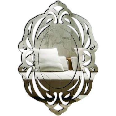 Imagem de Espelho Decorativo Veneziano Sala Quarto 58x84 3875 - CREATUS, prata