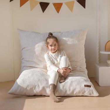 Imagem de MAXYOYO Cama de pufe infantil 3 em 1, cadeira conversível dobra de pufe para espreguiçadeira, sofá infantil para jogos, leitura, colchão de chão com enchimento de espuma de alta densidade