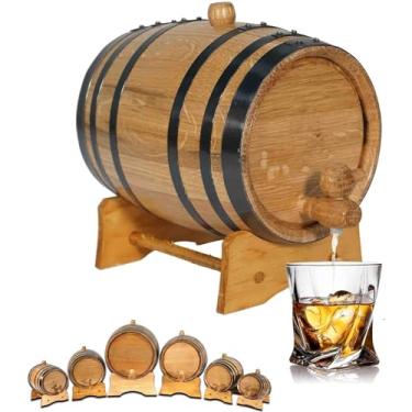 Imagem de Thousand Oaks Barrel Co. | Barril de carvalho branco americano de 1 litro com suporte, bung e torneira (branco, não personalizado) - Presente para cervejeiro, destilador, fabricante de vinhos