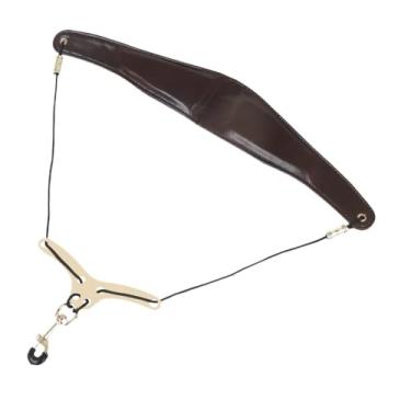 Imagem de Tachiuwa Alça de couro PU acolchoada para sax, leve, resistente, ajustável, macia, alça de ombro para sax, pescoço, para sax alto tenor, Marrom