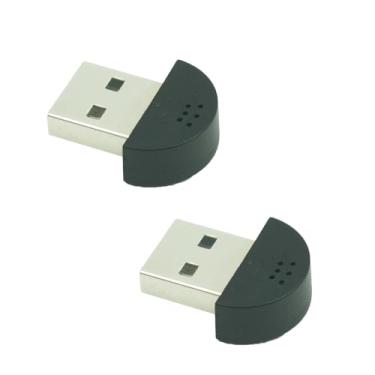 Imagem de LANDIBO Mini microfone USB, Plug and Play, sem driver, mini microfone para computadores Mac e laptops são convenientes e práticos. Ideal para bate-papo na web, jogos e videoconferência (preto)