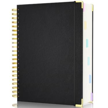 Imagem de EUSOAR Caderno espiral pautado universitário, caderno pautado universitário A4 20,6 x 29,7 cm com divisórias grátis, 300 páginas grossas pautadas em papel para anotações e anotações