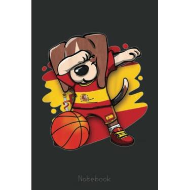 Imagem de Dabbing Beagle Dog Spain Spanish Basketball Fans Art Notebook Vintage: A blank lined basketball notebook 6x9 in 110 Pages that makes a fun basketball ... women's basketball, team basketball gifts
