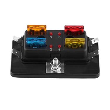 Imagem de Fusível de Lâmina de Circuito de 4 Vias Caixa Suporte de Bloco LED Kit de Luz de Advertência para Carro van Barco Marinho