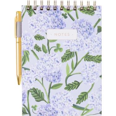 Imagem de Caderno espiral superior forrado Eccolo, bloco de notas Hortênsia Flexi-Cover com caneta incluída (240 páginas perfuradas), bloco de notas A5 "Notes" ideal para anotações na escola, faculdade ou