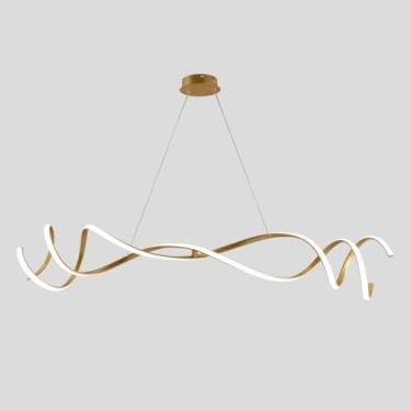 Imagem de Lustre Pendente Luminária Led Sala de Jantar Lumier Dourado 3 em 1 (3000|4000|6000K) 40W (Dourado)