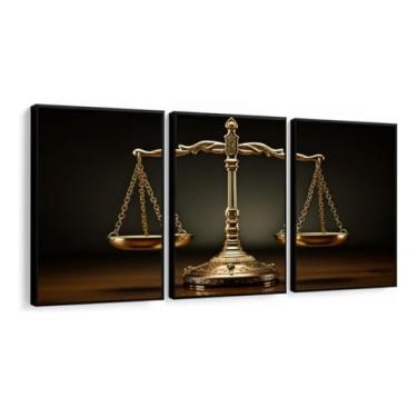 Imagem de Quadro Decorativo Balanca Justica Direito Advocacia Escritorio com Moldura (Moldura Preta, 40x60, Sem Vidro)