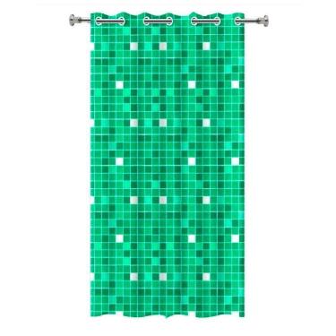 Imagem de Cortina De Box Pastilha Verde Com Ilhós Decore Seu Banheiro Com Estilo E Praticidade