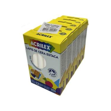 Imagem de 6 Cxs Lápis De Cera Estaca Branco - Acrilex