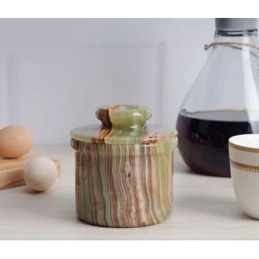 Imagem de Zulin manteigueira redonda | guardião de manteiga de mármore | companheiro perfeito para o café da manhã com visual clássico | recipiente de armazenamento de manteiga francesa para cozinha (