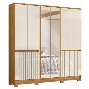 Imagem de Guarda Roupa Casal Alasca 10 Portas com Espelho - Moval