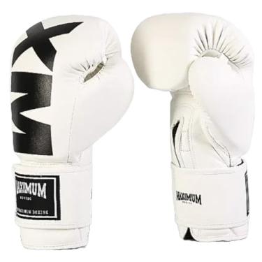 Imagem de Luva de Boxe MXM Maximum Muay Thai Kickboxing - Cores Diversas (Branco/Preto, 10oz)