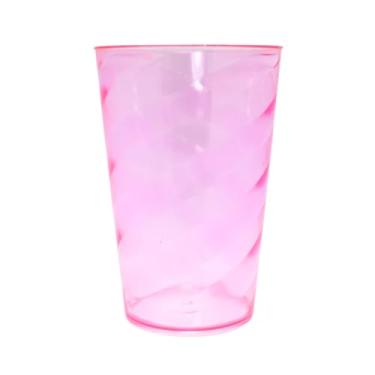 Imagem de Kit 10 Copos Twister 750 ml Acrilico Sem tampa Translucido Colorido lembrancinha Festa Aniversario decoração evento festival balada drink (Rosa bebe)