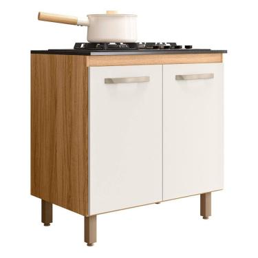 Imagem de Balcão de Cozinha Fit 80 2 Portas com Tampo MDP para Cooktop - Nicioli