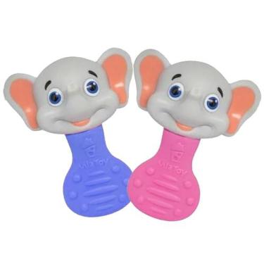 Imagem de Mordedor Chocalho Suave Bebê Animais Vila Toy Macio Elefante, Rosa