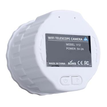 Imagem de Câmera de telescópio WiFi, gravação de vídeo 2K e fotos de 4 MP para lunetas de 30 mm a 50 mm, controle por aplicativo, para astrofotografia, planetário, observação de pássaros