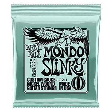 Imagem de Cordas para guitarra elétrica Ernie Ball Mondo Slinky, revestimento de níquel, calibre 10.5-52