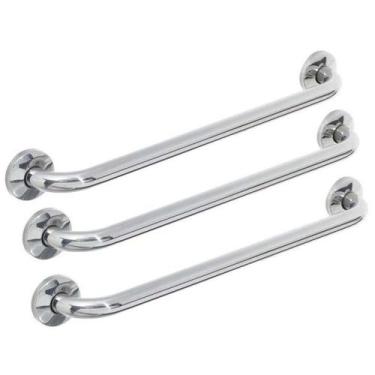 Imagem de Alça Apoio Banheiro Inox 40cm Barra Idoso Cadeirante Kit 16 un - Ab.MI