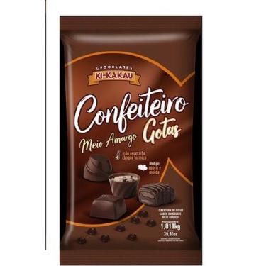 Imagem de Chocolate em gotas confeiteiro meio amargo pacote 1,010kg - KIKAKAU