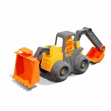 Imagem de Trator Retroescavadeira Open Tracks Roda Livre Cardoso Toys