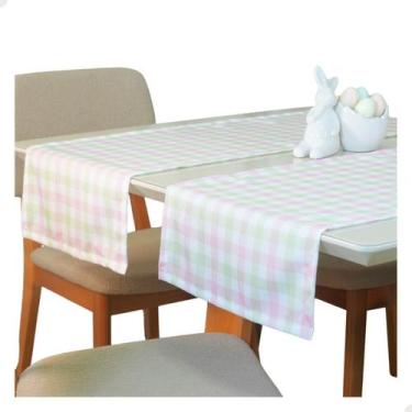 Imagem de Caminho Trilho de Mesa Toalha Páscoa 130x40cm Coelho Decorar - Valle D