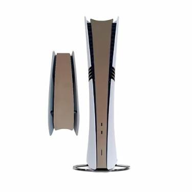 Imagem de Adesivo lateral do meio personalizado cor cromada para PS5 PRO Disc Console Center Skin Console Skin Decal Vinyl Skin (cromado prata)