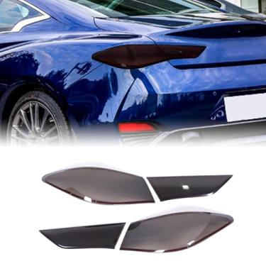 Imagem de Capa de luz traseira de carro para lanterna traseira compatível com Infiniti Q60 Q60S 2015-2022 capa de guarnição de carcaça de luz traseira fumê capa de luz traseira guarnição moldura protege