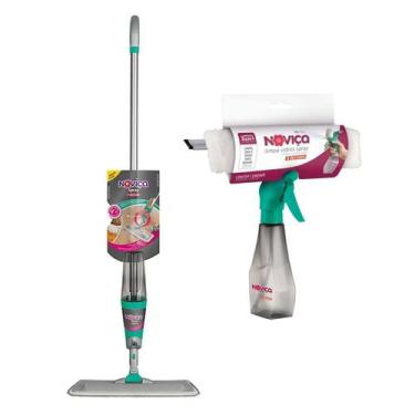 Imagem de Kit Limpa Vidros Borrifador E Mop Spray Mágico Com Cabo Spray Noviça B